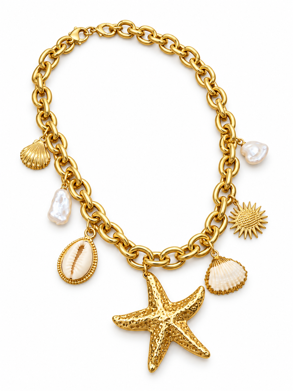 Chunky Gold Starfish Necklace