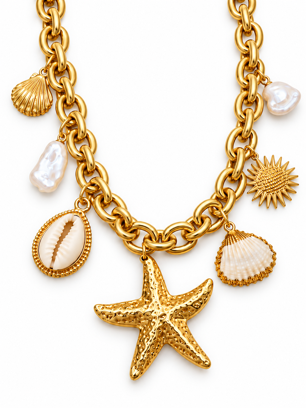 Chunky Gold Starfish Necklace