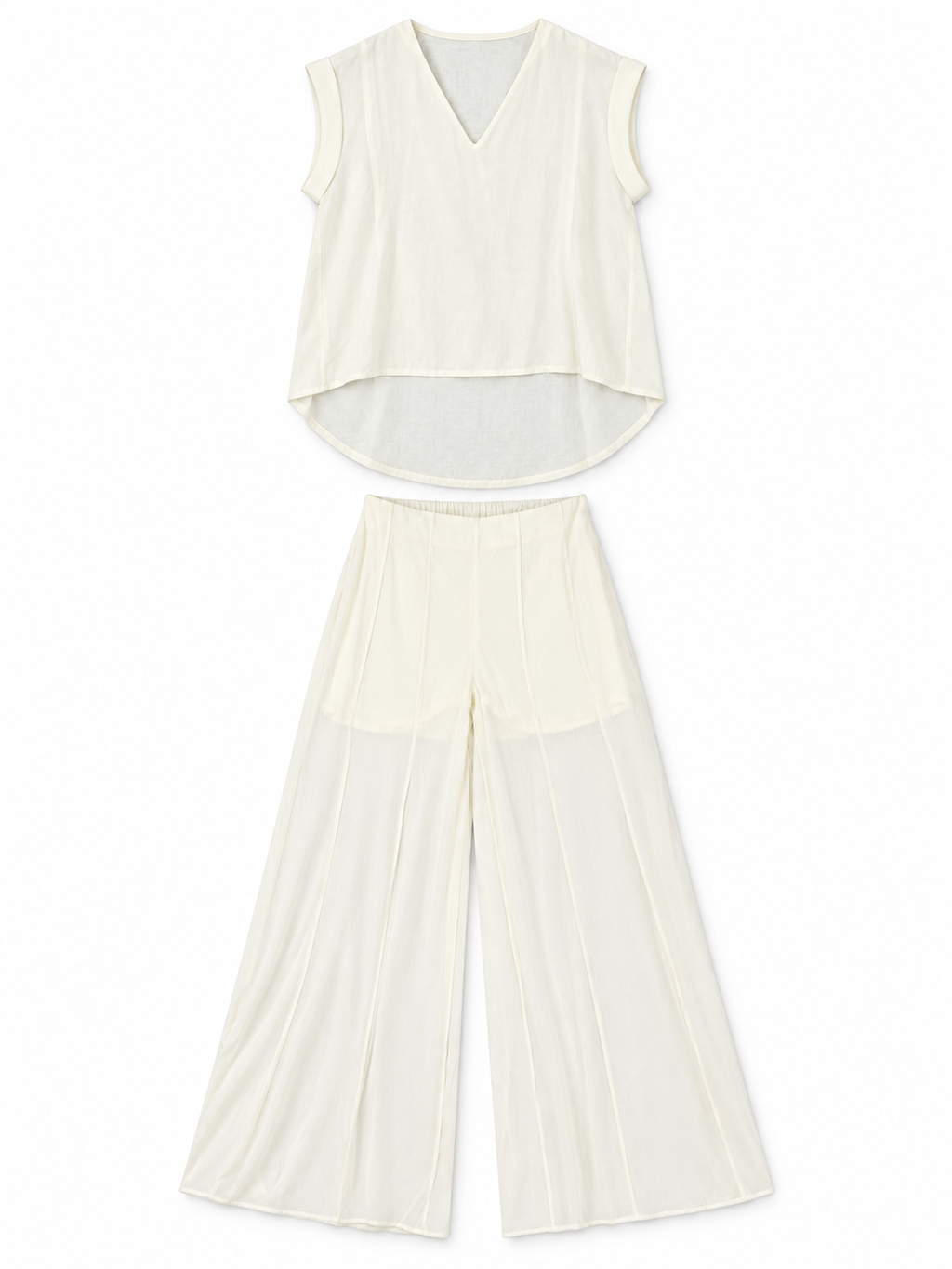 High-Low Top & Wide-Leg Co-Ord Set