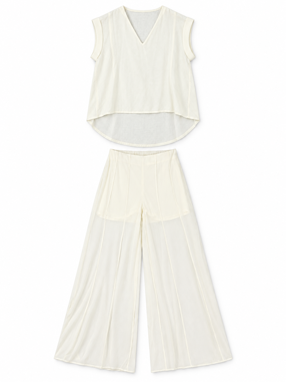 High-Low Top & Wide-Leg Co-Ord Set