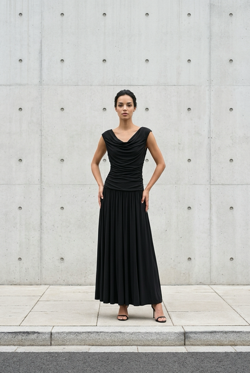 Draped Maxi Dress