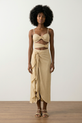 Gold Detail Cut-Out Swimsuit Set