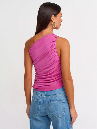 One-Shoulder Gathered top