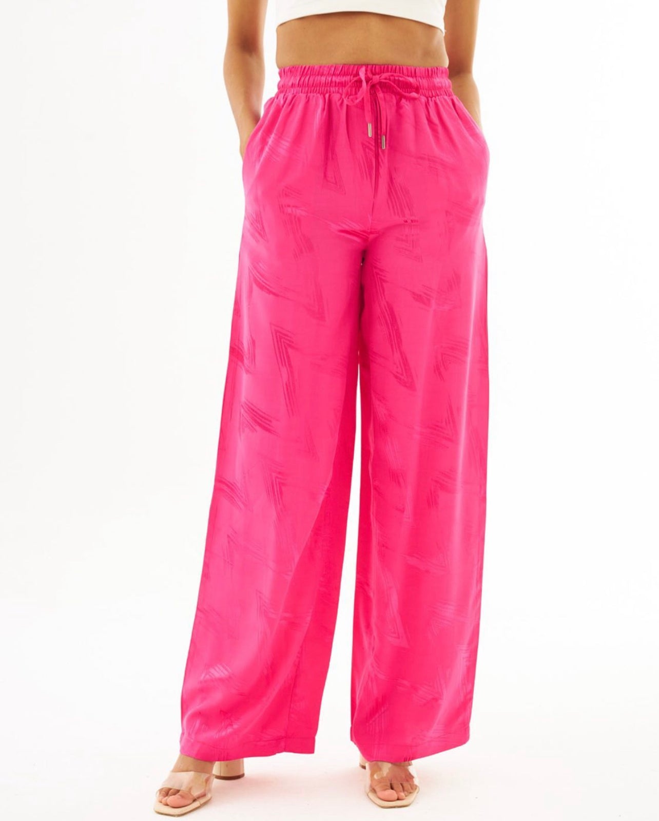 Satin Trousers with a Pattern