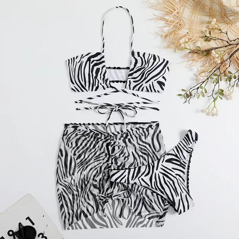 Zebra Print Bikini set of 3