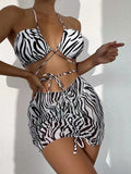 Zebra Print Bikini set of 3
