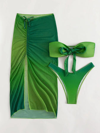 Bandeau Bikini with skirt